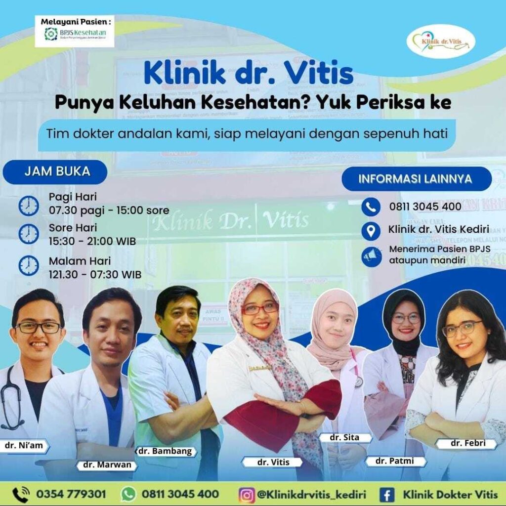 bersalin di Nganjuk, cek laboratorium Kediri, KB Kediri, Khitan diKediri, Klinik 24 Jam Kediri, Klinik bersalin Kediri, Klinik BPJS Kediri, klinik buka 24 jam Kediri, Klinik dr. Vitis, Klinik Faskes 1 BPJS Kabupaten Kediri, Klinik kesehatan Nganjuk, Klinik kesehatan Sembak Grogol Kediri, Klinik persalinan 24 jam, Klinik pratama kediri, Klinik rawat inap Kabupaten Kediri, Klinik rawat inap Kediri, Klinik terdekat dari lokasi saya sekarang, Klinik USG Kehamilan Kediri, Pelayanan KB, persalinan Nganjuk, rawat inap BPJS Kediri, rawat inap Grogol Kediri, tempat bersalin Kabupaten Kediri, UGD di Kediri