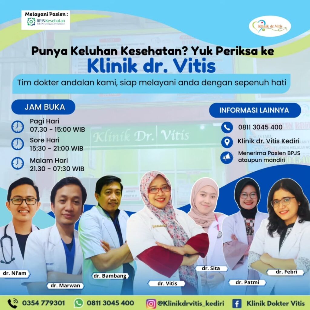 bersalin di Nganjuk, cek laboratorium Kediri, KB Kediri, Khitan diKediri, Klinik 24 Jam Kediri, Klinik bersalin Kediri, Klinik BPJS Kediri, klinik buka 24 jam Kediri, Klinik dr. Vitis, Klinik Faskes 1 BPJS Kabupaten Kediri, Klinik kesehatan Nganjuk, Klinik kesehatan Sembak Grogol Kediri, Klinik persalinan 24 jam, Klinik pratama kediri, Klinik rawat inap Kabupaten Kediri, Klinik rawat inap Kediri, Klinik terdekat dari lokasi saya sekarang, Klinik USG Kehamilan Kediri, Pelayanan KB, persalinan Nganjuk, rawat inap BPJS Kediri, rawat inap Grogol Kediri, tempat bersalin Kabupaten Kediri, UGD di Kediri